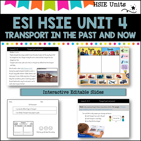 ES1 UNIT 4 NSW DET aligned HSIE Complete Unit- Transport then and now.(History)
