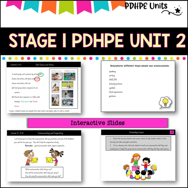 STAGE 1 UNIT 2 NSW PDHPE movement, respectful relationships, self management