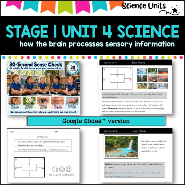 STAGE 1 UNIT 4 NSW aligned SCIENCE-how the brain processes sensory information