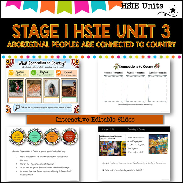 STAGE 1 UNIT 3 NSW DET HSIE ABORIGINAL PEOPLES ARE CONNECTED TO COUNTRY Years 1/2