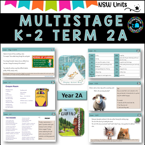 "THREE, THE GRUFFALO" NSW Multi Stage K-2 Unit 9component B ENGLISH TERM 2A