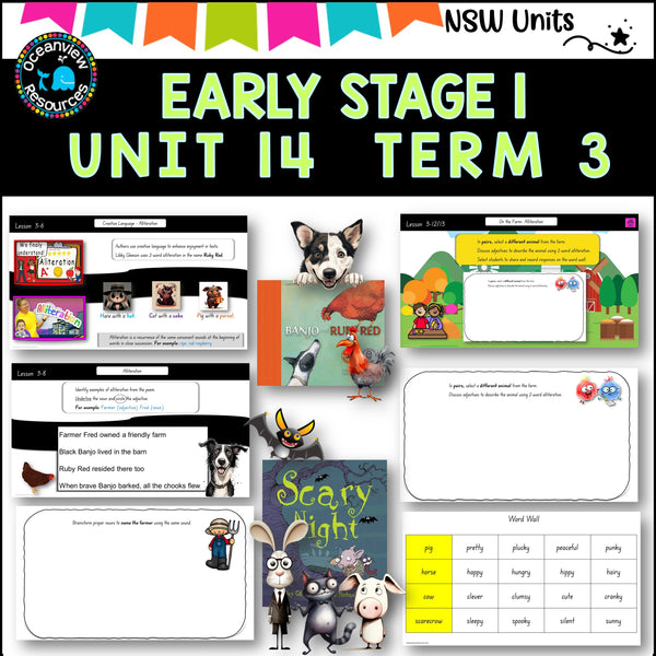 RUBY RED, SCARY NIGHT Unit 14, 2 week unit ES1 Term 3, NSW DET mentor text