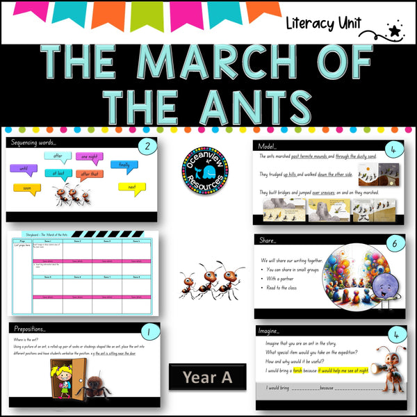 THE MARCH OF THE ANTS- English Stage 1 Unit 6- component B weeks 1-10 (YEAR A)