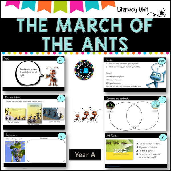 THE MARCH OF THE ANTS- English Stage 1 Unit 6- component B weeks 1-10 (YEAR A)