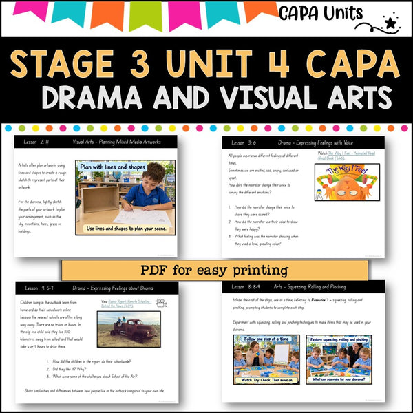 STAGE 3 UNIT 4 NSW DET aligned CAPA Complete Unit- visual arts and drama
