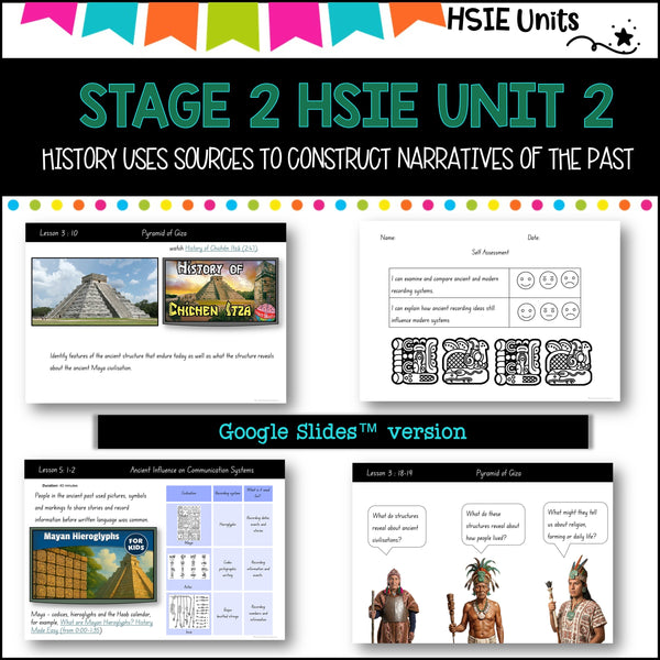 STAGE 2 UNIT 2 NSW DET aligned HSIE unit- History learning from Ancient cultures
