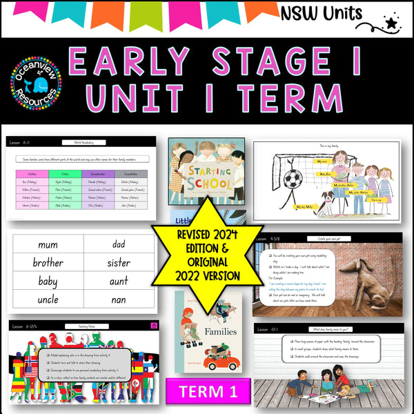 ES1 UNIT 1 (2024 update) STARTING SCHOOL, FAMILIES Component B NSW DET unit