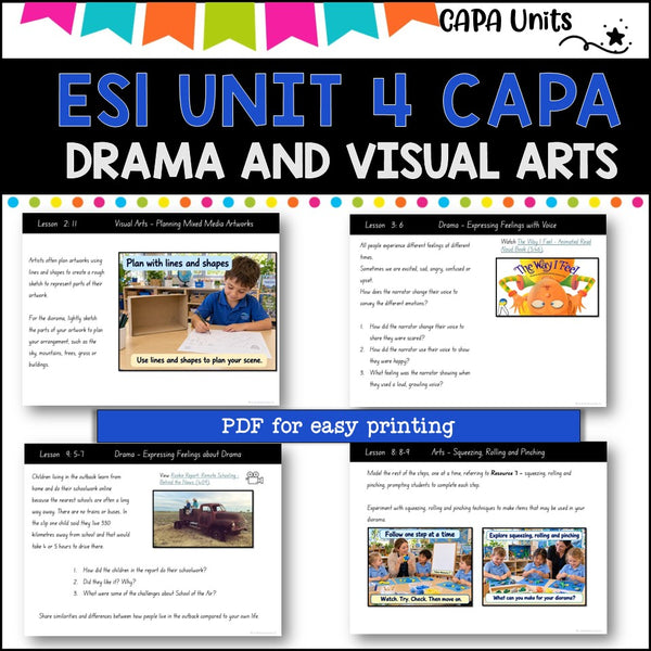 ES1 UNIT 4 NSW DET aligned CAPA Complete Unit- visual arts and drama
