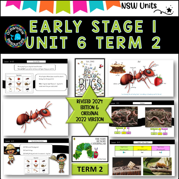 ES1 UNIT 6 (2024 update) VERY,HUNGRY CATERPILLAR - BIG BOOK OF BUGS NSW det unit