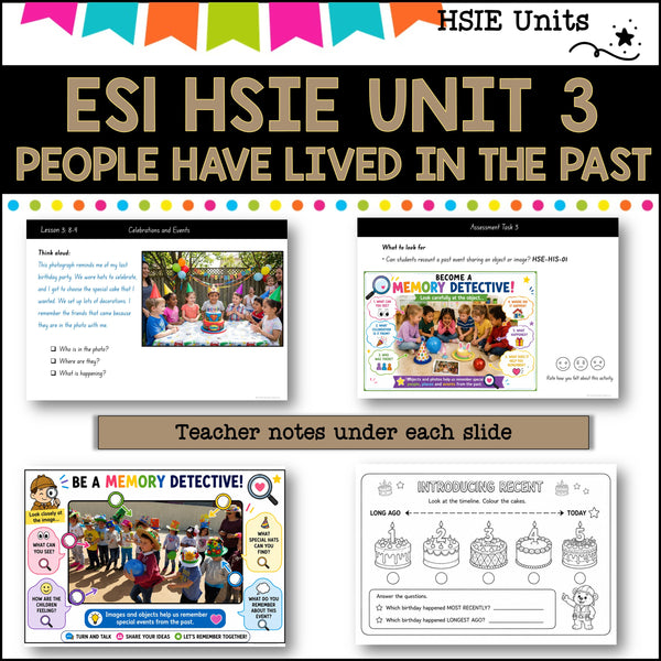 ES1 UNIT 3 NSW DET aligned HSIE Complete Unit- People have lived in the past