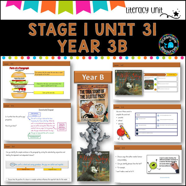 NSW DET Stage 1 English Unit 31 TRUE STORY OF 3 LITTLE PIGS Component B TERM 3B