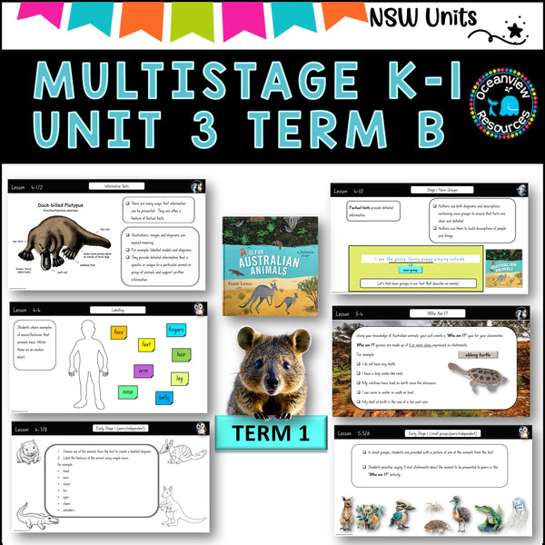 A IS FOR AUSTRALIAN ANIMALS Multi-age K-2 Unit 3 comp B TERM 1B NSW DET