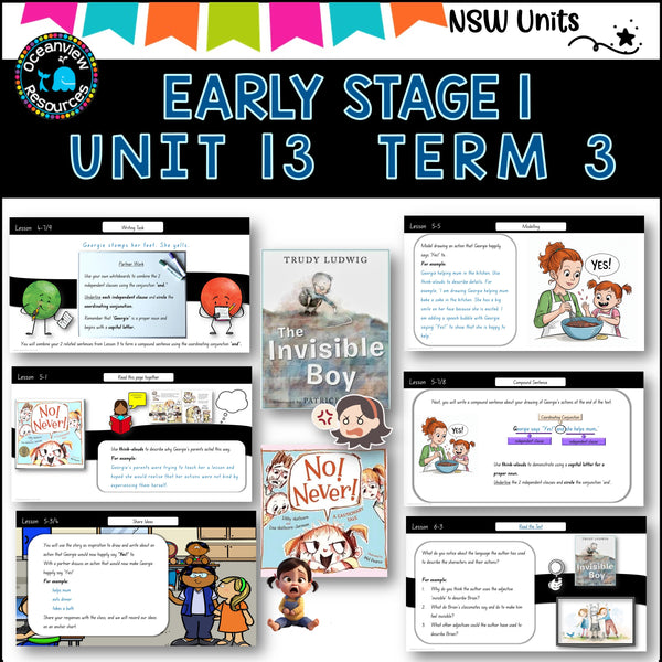 NO!NEVER! INVISIBLE BOY Unit 13, unit ES1 Term 3, NSW DET Component B