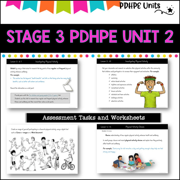 STAGE 3 UNIT 2 NSW PDHPE movement, safety, wellbeing, health, self management