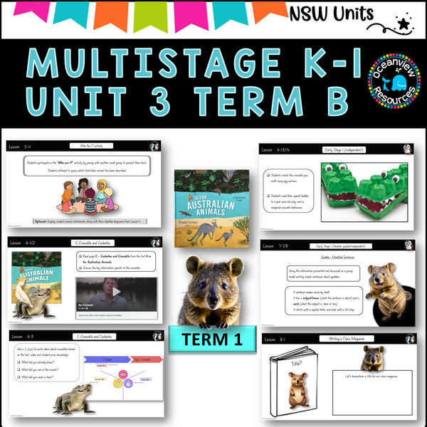 A IS FOR AUSTRALIAN ANIMALS Multi-age K-2 Unit 3 comp B TERM 1B NSW DET