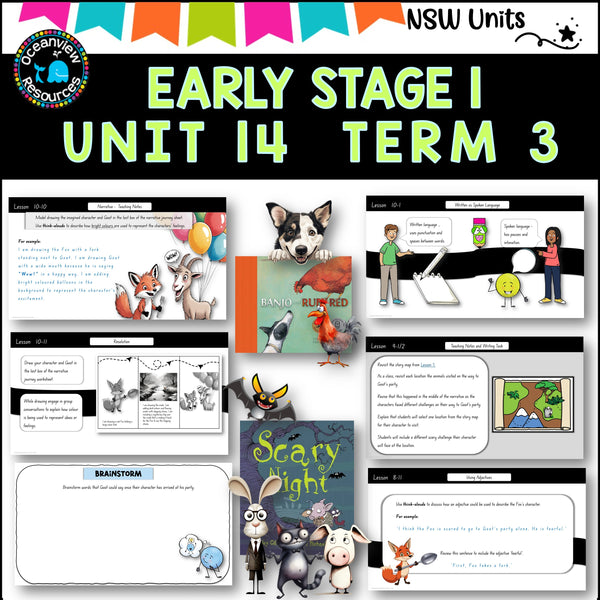 RUBY RED, SCARY NIGHT Unit 14, 2 week unit ES1 Term 3, NSW DET mentor text