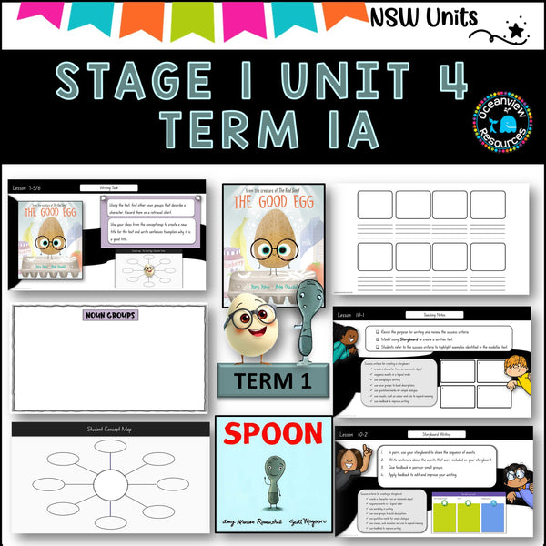 NSW DET Stage 1 English Unit 4 SPOON and THE GOOD EGG Comp B TERM 1A Character