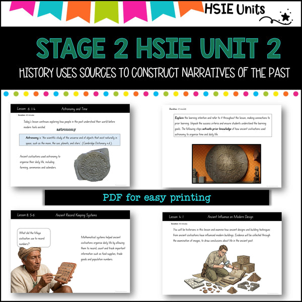 STAGE 2 UNIT 2 NSW DET aligned HSIE unit- History learning from Ancient cultures