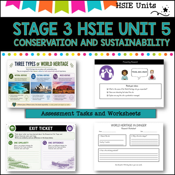 STAGE 3 UNIT 5 NSW DET HSIE Complete unit-Conservation and Sustainability