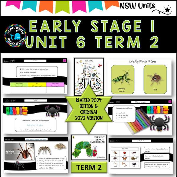 ES1 UNIT 6 (2024 update) VERY,HUNGRY CATERPILLAR - BIG BOOK OF BUGS NSW det unit