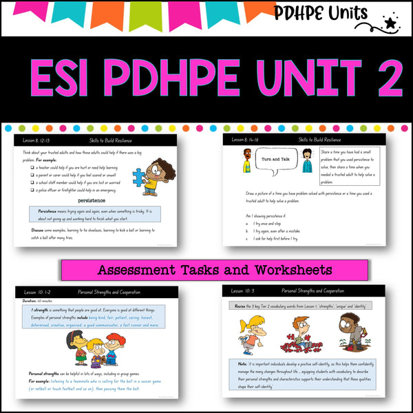 ES1 kinder UNIT 2 NSW PDHPE Movement, Relationships, Identity, physical activity, personal identity