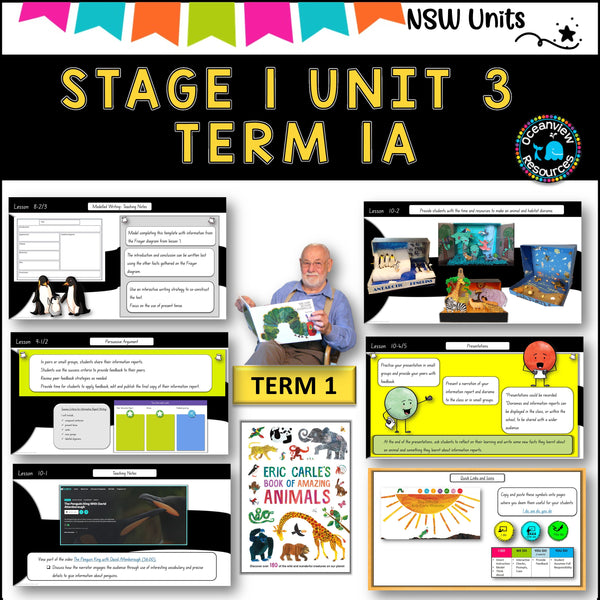 NSW DET Stage 1 English Unit 3 Eric Carle's Amazing Animals  Comp B TERM 1A