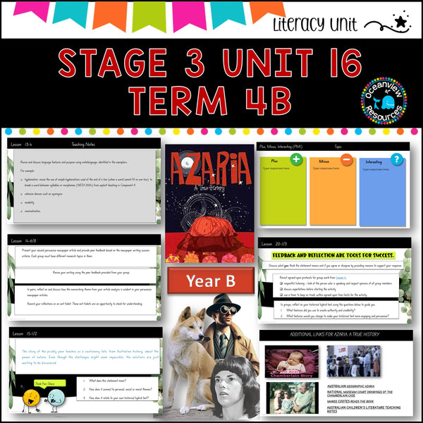 AZARIA: A TRUE HISTORY-NSW DET Stage 3 Unit 16 Term 4B Year B Component B