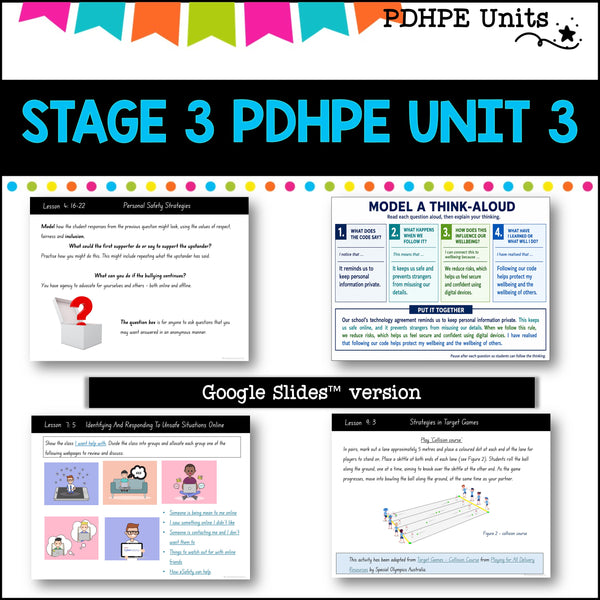 STAGE 3 UNIT 3 NSW Aligned PDHPE Complete Unit-movement, relationships, identity