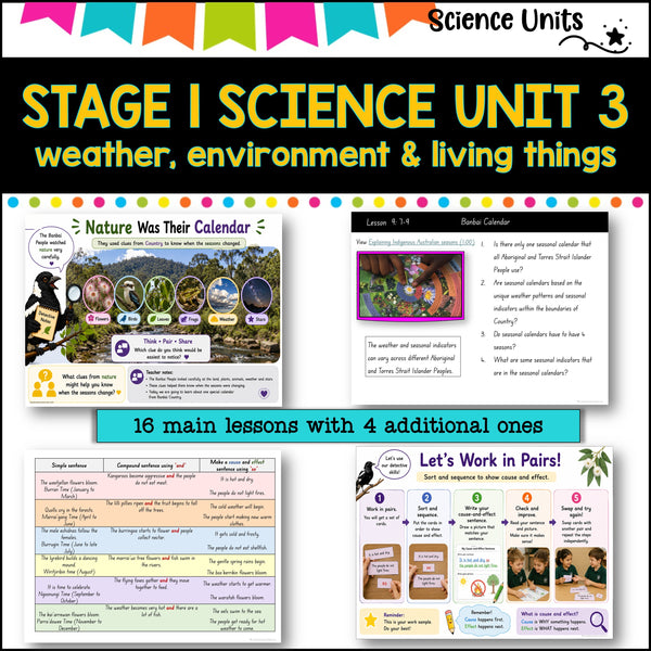 STAGE 1 UNIT 3 NSW aligned SCIENCE-weather, environments, and living things