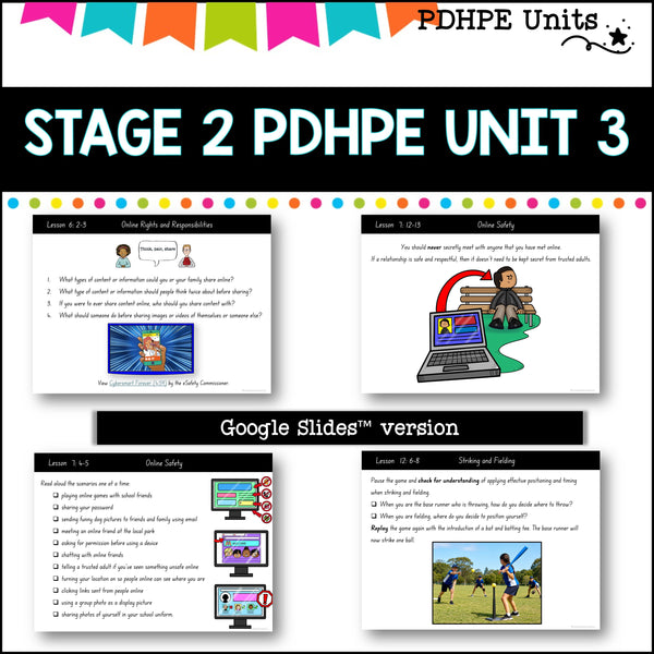 STAGE 2 UNIT 3 NSW Aligned 2025 PDHPE Complete Unit-identity, safety, PE skills