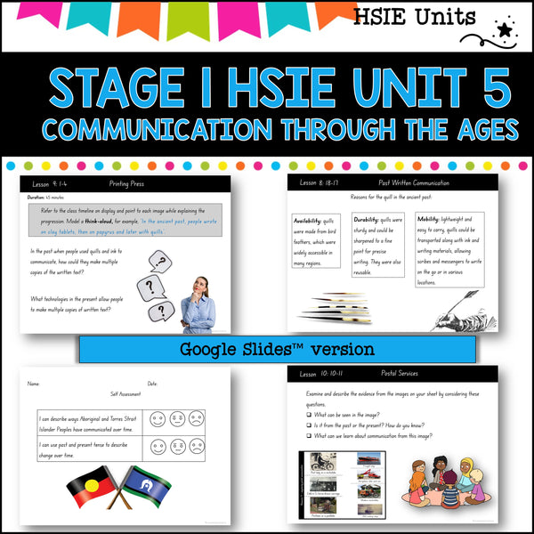 STAGE 1 UNIT 5 NSW DET HSIE unit History of Communication yrs 1-2