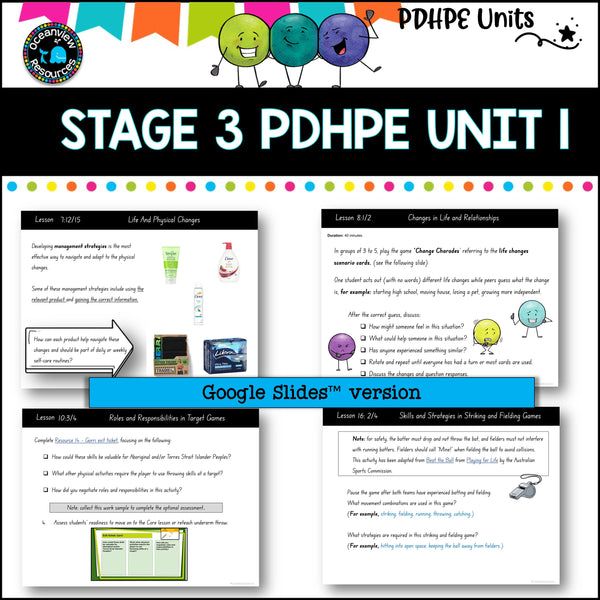 STAGE 3 UNIT 1 NSW PDHPE movement ,physical skills, interpersonal skills, Positive relationships
