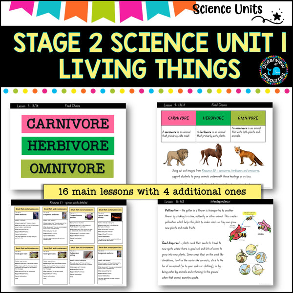 STAGE 2 UNIT 1 NSW Science Sample Teaching Pack- Living Things Years 3 and 4