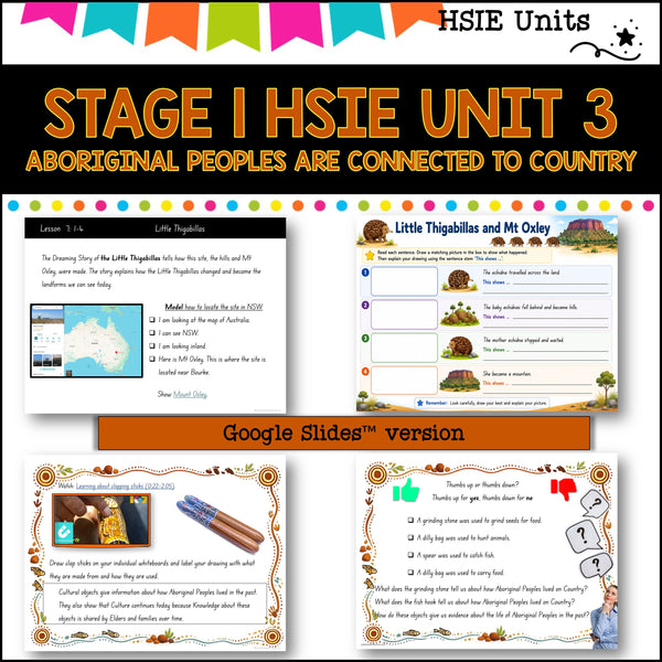 STAGE 1 UNIT 3 NSW DET HSIE ABORIGINAL PEOPLES ARE CONNECTED TO COUNTRY Years 1/2
