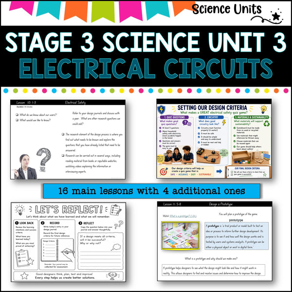 STAGE 3 UNIT 3 NSW COMPLETE Science Unit- ELECTRICAL CIRCUITS