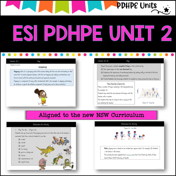 ES1 kinder UNIT 2 NSW PDHPE Movement, Relationships, Identity, physical activity, personal identity