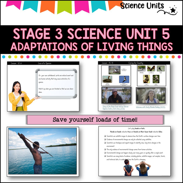 STAGE 3 UNIT 5 NSW aligned. Adaptations of living things. Grade 5-6