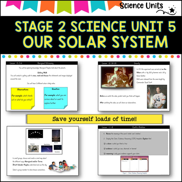 STAGE 2 UNIT 5 NSW Science, Our solar system: Aligned with 2025 curriculum Year 3-4