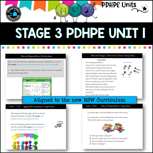 STAGE 3 UNIT 1 NSW PDHPE movement ,physical skills, interpersonal skills, Positive relationships