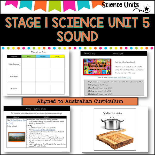 STAGE 1 UNIT 5 NSW aligned Science How sound is transmitted yrs 1 and 2