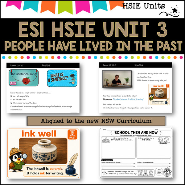 ES1 UNIT 3 NSW DET aligned HSIE Complete Unit- People have lived in the past