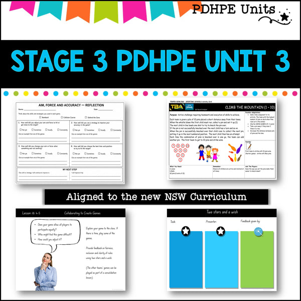 STAGE 3 UNIT 3 NSW Aligned PDHPE Complete Unit-movement, relationships, identity