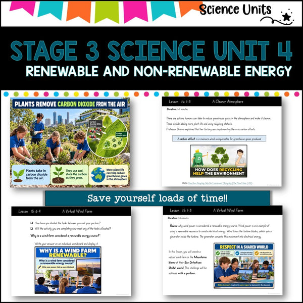 STAGE 3 UNIT 4 NSW COMPLETE Science Unit- Renewable and un-renewable energy