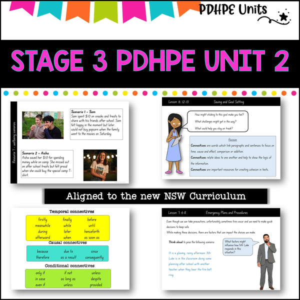 STAGE 3 UNIT 2 NSW PDHPE movement, safety, wellbeing, health, self management