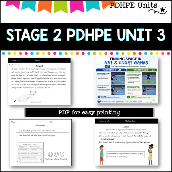 STAGE 2 UNIT 3 NSW Aligned 2025 PDHPE Complete Unit-identity, safety, PE skills