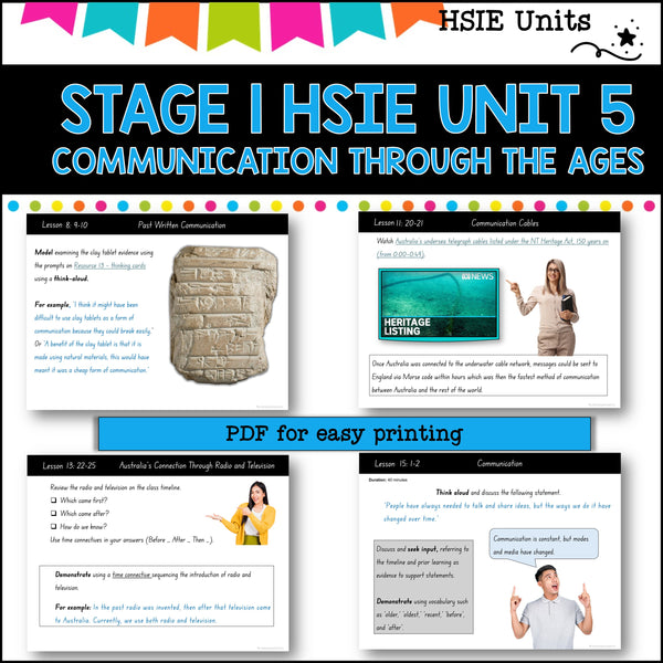 STAGE 1 UNIT 5 NSW DET HSIE unit History of Communication yrs 1-2
