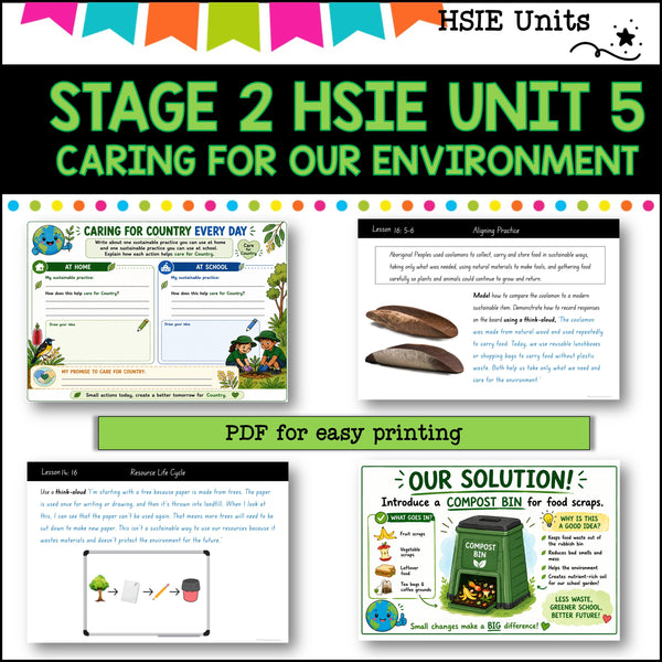 STAGE 2 UNIT 5 NSW DET aligned HSIE unit- caring for our environment grades 3-4