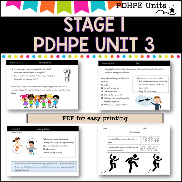 STAGE 1 UNIT 3 NSW Aligned 2025 PDHPE COMPLETE Unit
