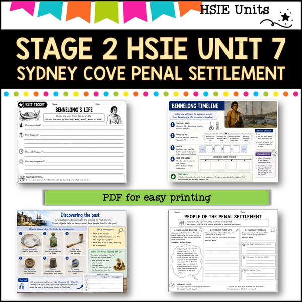 STAGE 2 UNIT 7 NSW DET aligned HSIE Complete Unit-Sydney Cove penal settlement