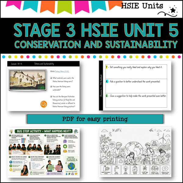 STAGE 3 UNIT 5 NSW DET HSIE Complete unit-Conservation and Sustainability